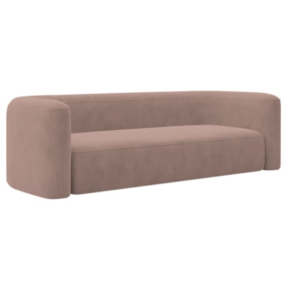 Sofá 3 Lugares 180cm Orgânico Luxo Recepção Melina Linho Rose - Amarena Moveis