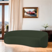Sofá 3 Lugares 200cm Orgânico Luxo Recepção Amore Linho Verde
