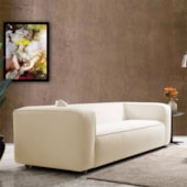 Sofá 3 Lugares 200cm Orgânico Luxo Recepção Cecília Bouclé  Bege - Amarena Móveis
