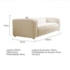 Sofá 3 Lugares 200cm Orgânico Luxo Recepção Cecília Bouclé  Bege - Amarena Móveis