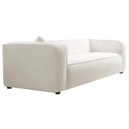 Sofá 3 Lugares 200cm Orgânico Luxo Recepção Cecília Bouclé  Branco - Amarena Móveis