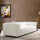 Sofá 3 Lugares 200cm Orgânico Luxo Recepção Cecília Bouclé  Branco - Amarena Móveis