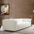 Sofá 3 Lugares 200cm Orgânico Luxo Recepção Cecília Bouclé  Branco - Amarena Móveis