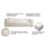 Sofá 3 Lugares 200cm Orgânico Luxo Recepção Cecília Bouclé  Branco - Amarena Móveis