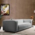 Sofá 3 Lugares 200cm Orgânico Luxo Recepção Cecília Bouclé  Cinza - Amarena Móveis