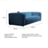 Sofá 3 Lugares 200cm Orgânico Luxo Recepção Cecília Linho Azul Royal - Amarena Móveis