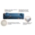 Sofá 3 Lugares 200cm Orgânico Luxo Recepção Cecília Linho Azul Royal - Amarena Móveis