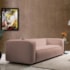 Sofá 3 Lugares 200cm Orgânico Luxo Recepção Cecília Linho Rose - Amarena Móveis