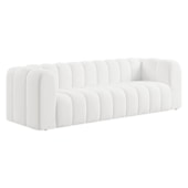 Sofá 3 Lugares 200cm Orgânico Luxo Recepção Giordana Bouclé  Branco - Amarena Móveis