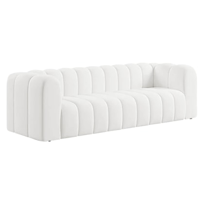 Sofá 3 Lugares 200cm Orgânico Luxo Recepção Giordana Bouclé  Branco - Amarena Móveis