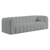 Sofá 3 Lugares 200cm Orgânico Luxo Recepção Giordana Bouclé  Cinza - Amarena Móveis