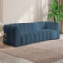 Sofá 3 Lugares 200cm Orgânico Luxo Recepção Giordana Linho Azul Royal - Amarena Móveis