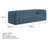 Sofá 3 Lugares 200cm Orgânico Luxo Recepção Giordana Linho Azul Royal - Amarena Móveis