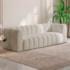 Sofá 3 Lugares 200cm Orgânico Luxo Recepção Giordana Linho Bege - Amarena Móveis