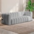 Sofá 3 Lugares 200cm Orgânico Luxo Recepção Giordana Linho Cinza Claro - Amarena Móveis