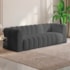 Sofá 3 Lugares 200cm Orgânico Luxo Recepção Giordana Linho Cinza Escuro - Amarena Móveis