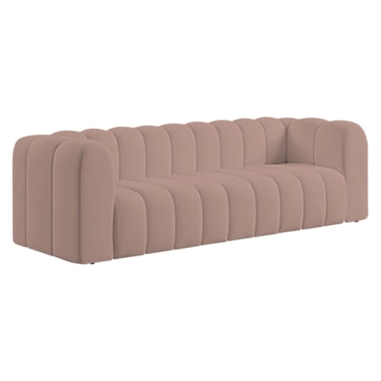 Sofá 3 Lugares 200cm Orgânico Luxo Recepção Giordana Linho Rose - Amarena Móveis