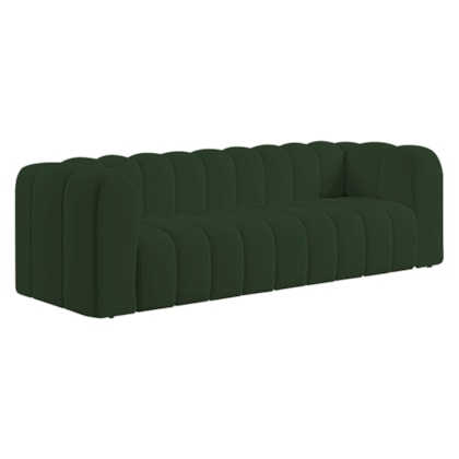 Sofá 3 Lugares 200cm Orgânico Luxo Recepção Giordana Linho Verde - Amarena Móveis