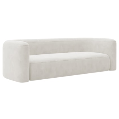 Sofá 3 Lugares 200cm Orgânico Luxo Recepção Melina Bouclé Branco - Amarena Moveis