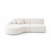 Sofá 3 lugares Bariloche Modular Moderno Bouclé Branco