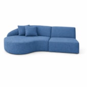Sofá 3 lugares Bariloche Modular Moderno Linho Azul Royal