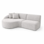 Sofá 3 lugares Bariloche Modular Moderno Linho Cinza Claro
