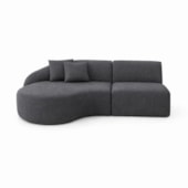 Sofá 3 lugares Bariloche Modular Moderno Linho Cinza Escuro