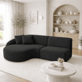 Sofá 3 lugares Bariloche Modular Moderno Linho Preto