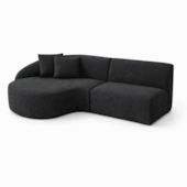 Sofá 3 lugares Bariloche Modular Moderno Linho Preto