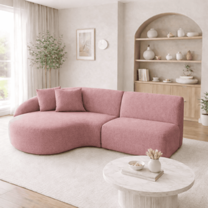 Sofá 3 lugares Bariloche Modular Moderno Linho Rosé