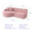 Sofá 3 lugares Bariloche Modular Moderno Linho Rosé