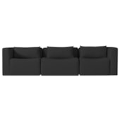 Sofá 3 Lugares Billy 180cm Orgânico Luxo Recepção Bouclé Preto
