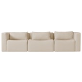 Sofá 3 Lugares Billy 180cm Orgânico Luxo Recepção Linho Bege