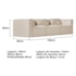 Sofá 3 Lugares Billy 180cm Orgânico Luxo Recepção Linho Bege
