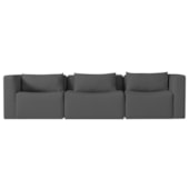 Sofá 3 Lugares Billy 180cm Orgânico Luxo Recepção Linho Cinza Escuro
