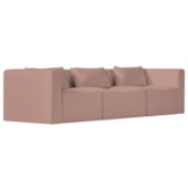 Sofá 3 Lugares Billy 180cm Orgânico Luxo Recepção Linho Rosé