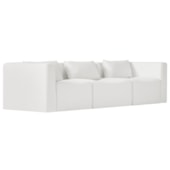 Sofá 3 Lugares Billy 210cm Orgânico Luxo Recepção Bouclé Branco