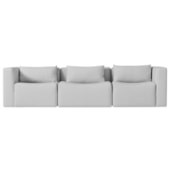 Sofá 3 Lugares Billy 210cm Orgânico Luxo Recepção Linho Cinza Claro