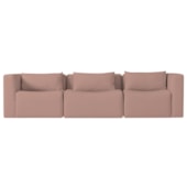 Sofá 3 Lugares Billy 210cm Orgânico Luxo Recepção Linho Rosé