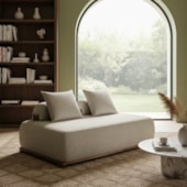 Sofá 3 Lugares Decoração Lazer Sala Ibiza SPZ 180cm Bouclé Bege