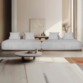 Sofá 3 Lugares Decoração Lazer Sala Ibiza SPZ 180cm Bouclé Cinza