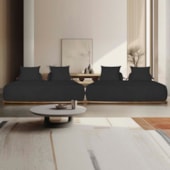 Sofá 3 Lugares Decoração Lazer Sala Ibiza SPZ 180cm Bouclé Preto
