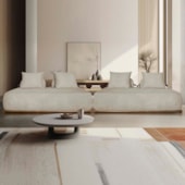Sofá 3 Lugares Decoração Lazer Sala Ibiza SPZ 200cm Bouclé Bege
