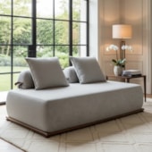 Sofá 3 Lugares Decoração Lazer Sala Ibiza SPZ 200cm Bouclé Cinza