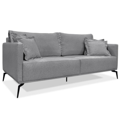 Sofá 3 Lugares Escritório Recepção Calypso SPZ 180cm Linho Cinza