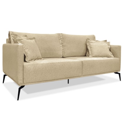 Sofá 3 Lugares Escritório Recepção Calypso SPZ 180cm Linho Dourado