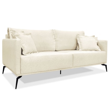 Sofá 3 Lugares Escritório Recepção Calypso SPZ 180cm Linho Pérola