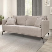 Sofá 3 Lugares Escritório Recepção Calypso SPZ 180cm Linho Rústico Areia