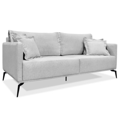 Sofá 3 Lugares Escritório Recepção Calypso SPZ 180cm Linho Rústico Grigio
