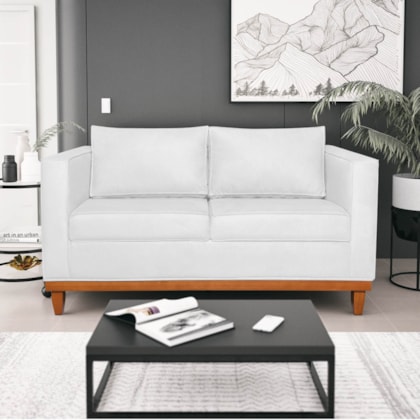 Sofá 3 Lugares Europa 180 cm Estilo Conforto e Elegância Suede Branco - Amarena Móveis